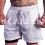 Imagem de shorts 2 em 1 masculino, bermuda fitnes, calção para treino, academia e ginastica