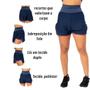 Imagem de Shorts C/ Tela Azul Feminino Para Academia Fitness