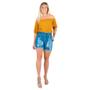 Imagem de Shorts Clochard Jeans com Bolsos Feminino Cintura Alta Catwalk Azul Jeans