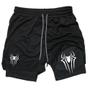 Imagem de Shorts de Compressão Esportivos Masculinos Y2K - Design 2 em 1 com Estampa de Aranha