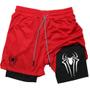 Imagem de Shorts de Compressão Esportivos Masculinos Y2K - Design 2 em 1 com Estampa de Aranha