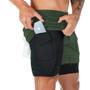 Imagem de Shorts de Treinamento Masculino 2 em 1 - Secagem Rápida, Preto, Casual para Verão e Academia