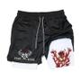 Imagem de Shorts Esportivos Masculinos Estampados 2 Em 1 Verão Corrida Treinamento Fitness Ao Ar Livre Casual
