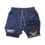 Imagem de Shorts Esportivos Masculinos Estampados 2 Em 1 Verão Corrida Treinamento Fitness Ao Ar Livre Casual