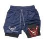 Imagem de Shorts Esportivos Masculinos Estampados 2 Em 1 Verão Corrida Treinamento Fitness Ao Ar Livre Casual