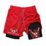Imagem de Shorts Esportivos Masculinos Estampados 2 Em 1 Verão Corrida Treinamento Fitness Ao Ar Livre Casual