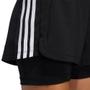 Imagem de Shorts feminino adidas pacer 3s 2 em 1 academia corrida leve