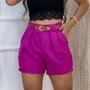 Imagem de Shorts feminino alfaiataria fucsia com cinto