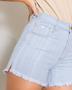 Imagem de Shorts Feminino Boyfriend com Abertura Lateral e Barra Desfiada - Linha Eco 21673 Clara