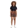 Imagem de Shorts Feminino Curto Alfaiataria Estiloso Casual Confortável Moderno Fashion Cintura Alta Coxa Soltinha Fresquinho Social Estampado Animal Print