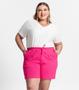 Imagem de Shorts Feminino Plus Size Em Moletinho Secret Glam Rosa