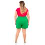 Imagem de Shorts Feminino Plus Size Jeans, Verde, Até 58