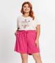 Imagem de Shorts Feminino Plus Size Secret Glam Rosa