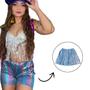 Imagem de Shorts Hot Pants Azul Holográfico Adulto Carnaval