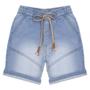 Imagem de Shorts Infantil Look Jeans Delavê Moletom Jeans