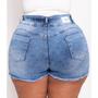 Imagem de Shorts Jeans Curto Plus Size Levanta Bumbum Azul