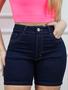 Imagem de Shorts Jeans Feminino Bermuda Meia Coxa Empina Bumbum Lycra