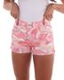 Imagem de Shorts Jeans Feminino Boyfriend com Abertura Lateral Na Barra a Fio 22418 Estampado Rosa