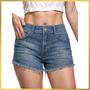 Imagem de Shorts Jeans Feminino Boyfriend com Elastano Barra desfiada Brilho