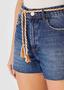 Imagem de Shorts Jeans Feminino Cintura Média Com Cordão