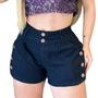 Imagem de Shorts Jeans Feminino Com Oito Botões Frontal Premium