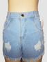 Imagem de Shorts Jeans Feminino jeans claro rasgado Moda Verão