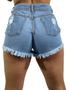 Imagem de Shorts Jeans Hot Feminino Cintura Alta Desfiado C37