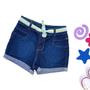 Imagem de Shorts Jeans Infantil e Cinto de Laço