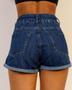 Imagem de Shorts jeans mom feminino cintura alta com cordão 24239