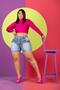 Imagem de Shorts Jeans Plus Size Com Lycra Feminino Tamanho Grande