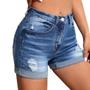 Imagem de Shorts Jeans Rasgado Feminino Casual Elastano Slim 488