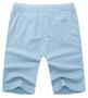 Imagem de Shorts Masculinos de Linho Casual HORSSLE - Azul Celeste - Cintura Elástica