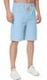 Imagem de Shorts Masculinos de Linho Casual HORSSLE - Azul Celeste - Cintura Elástica