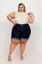 Imagem de Shorts Meia Coxa Jeans Feminino Plus Size Com Elastano