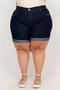 Imagem de Shorts Meia Coxa Jeans Feminino Plus Size Com Elastano