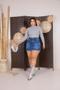 Imagem de Shorts Saia Bermuda Plus Size Feminina Jeans Com Elastano