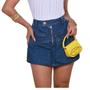 Imagem de Shorts saia Jeans Cargo cintura alta feminina