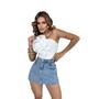 Imagem de Shorts saia Jeans feminino cintura alta 34 ao 44