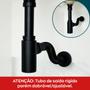 Imagem de Sifão Copo Ajustável Inox Preto Fosco 1 1/4 Pol E Válvula Click 40mm Kit Banheiro Sifao Metal Com Tubo De Saída Adaptável E Ralo Pia Lavatório 