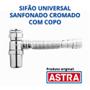 Imagem de Sifão Sanfonado Copo Universal Cromado Astra Banheiro Pia