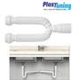 Imagem de Sifão Sanfonado ( DUPLO PLASTUNING ) Pia Flexível Extensível Universal Branco