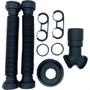 Imagem de Sifao Sanfonado Extensivel Censi.Duplo Preto Fosco Com Suporte E Canopla ( Pia - Tanque - Lavatorio ) - 7210