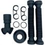 Imagem de Sifao Sanfonado Extensivel Censi.Duplo Preto Fosco Com Suporte E Canopla ( Pia - Tanque - Lavatorio ) - 7210