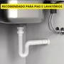 Imagem de Sifão Tigre Sanfonado Ajustável Extensível Pia Branco Lavatorio Tanque Cozinha Universal Anti Odor