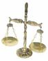 Imagem de Símbolo Do Direito Balança Peixes Bronze Decoração Advogados