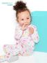 Imagem de Simple Joys by Carter's Baby Girls' Snug-Fit Footed Cotton Pijamas, Pack of 3, Dinossauro / Espaço / Arco-íris, 12 Meses