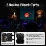 Imagem de Sinais de jardim de Halloween Beyio Black Cats com luzes, 4 unidades