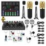 Imagem de Sistema de Audio Podcast Live V8S Cast Webcast Com 2 Microfones Condensador 