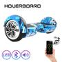 Imagem de Skate Eletrico 6,5 Azul Militar Hoverboard Bluetooth e Led