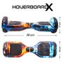Imagem de Skate Elétrico 6,5 Blue Red Fire HoverboardX Bluetooth